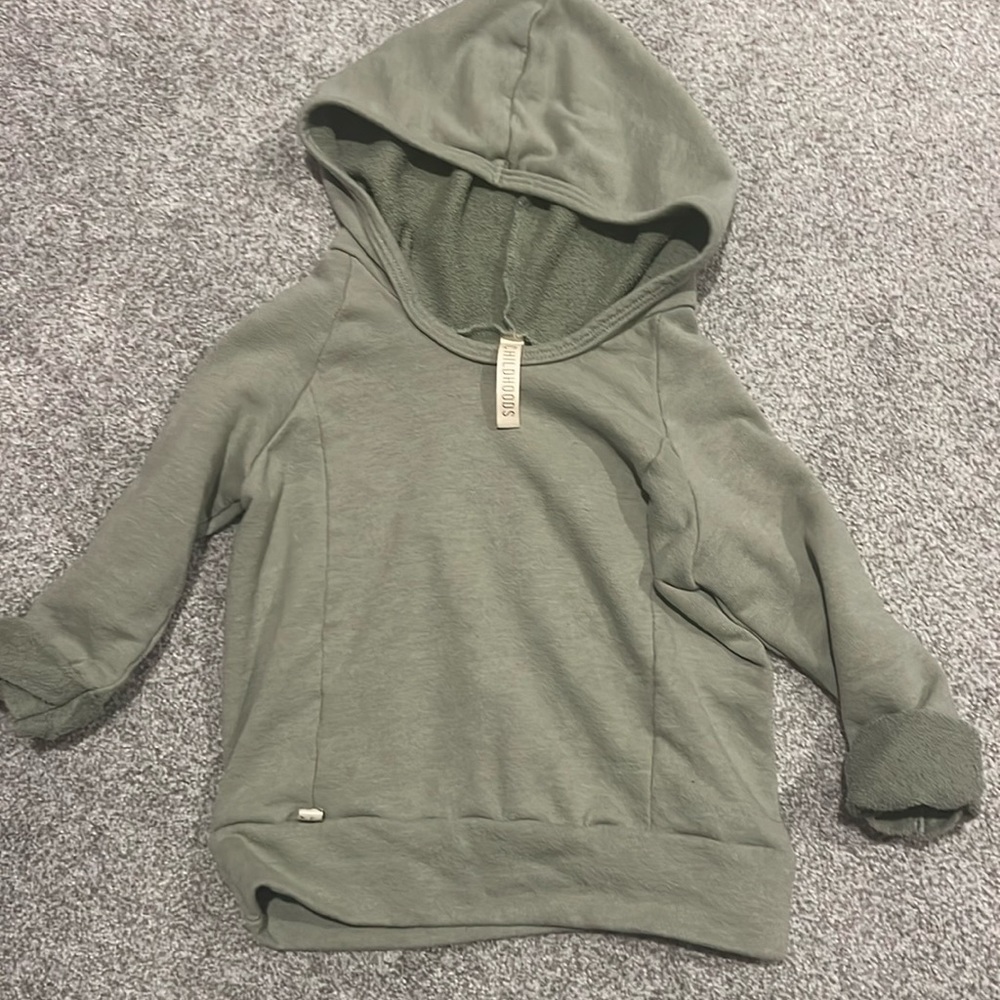 Childhood clothing, green sweatshirt